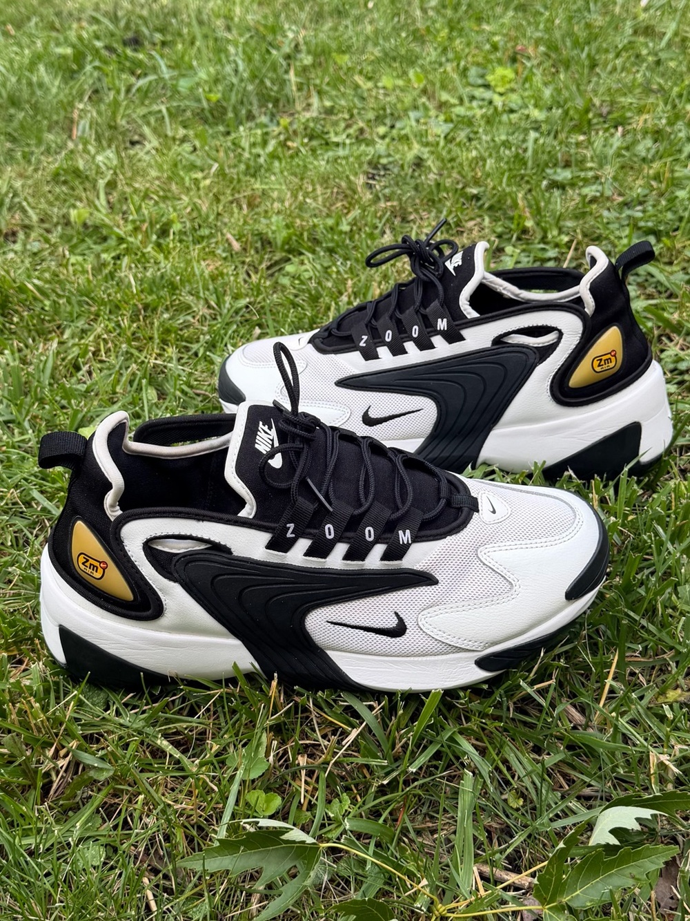 Nike White, Black & Yellow Zoom Running Sneakers